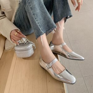 CHIKO Myeshia Square Toe Block Heels Mary Jane Flats
