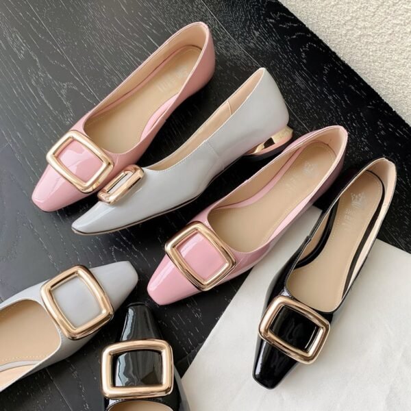 CHIKO Renesha Square Toe Block Heels Pumps Shoes