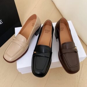 CHIKO Raelyn Square Toe Block Heels Loafers Shoes