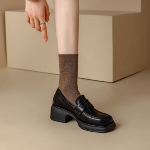 CHIKO Rashel Square Toe Block Heels Loafers Shoes