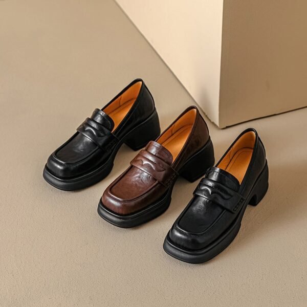 CHIKO Rashel Square Toe Block Heels Loafers Shoes - Image 2
