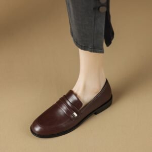 CHIKO Niesha Round Toe Block Heels Loafers Shoes
