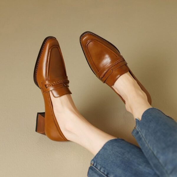 CHIKO Raynisha Square Toe Block Heels Loafers Shoes - Image 2