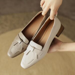 CHIKO Nisha Square Toe Block Heels Loafers Shoes
