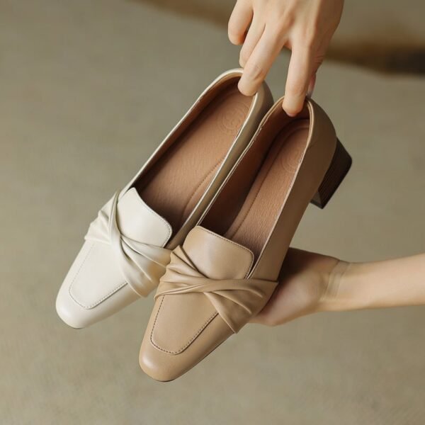 CHIKO Nitasha Square Toe Block Heels Loafers Shoes
