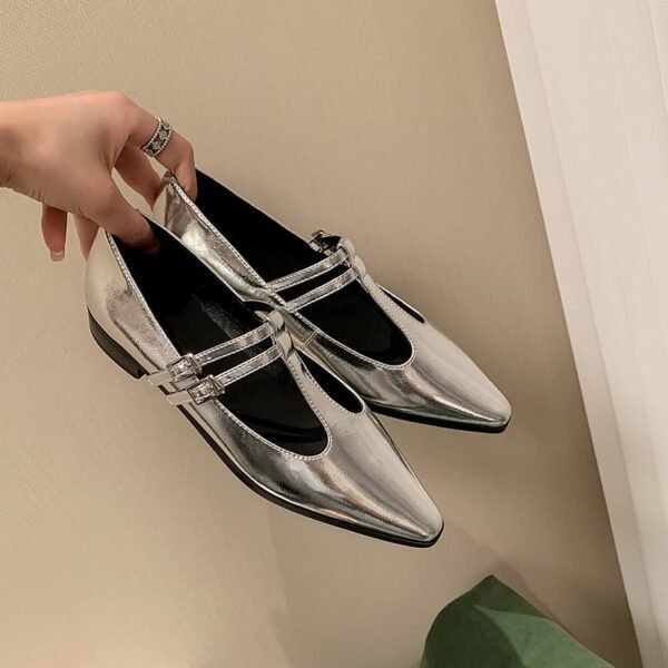 CHIKO Shalini Pointy Toe Block Heels T-Strap Shoes