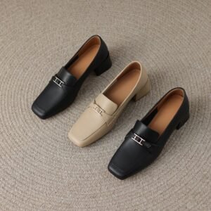 CHIKO Ruthann Square Toe Block Heels Loafers Shoes