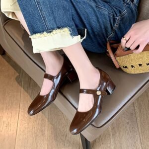 CHIKO Sarah Jane Round Toe Block Heels Mary Jane Shoes