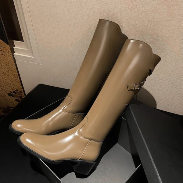 CHIKO Sarah Jeanne Round Toe Block Heels Knee High Boots - Image 2