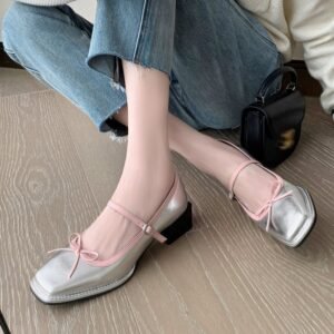 CHIKO Saralyn Square Toe Block Heels Mary Jane Shoes