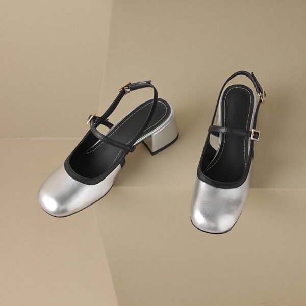 CHIKO Sera Round Toe Block Heels Slingback Shoes - Image 2