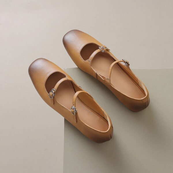 CHIKO Shaguandey Square Toe Block Heels Mary Jane Flats - Image 2