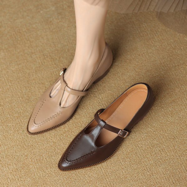 CHIKO Reshawna Pointy Toe Block Heels T-Strap Shoes - Image 2