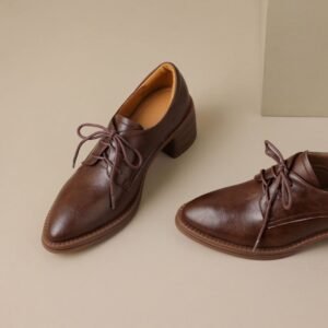 CHIKO Rexanne Round Toe Block Heels Oxfords Shoes