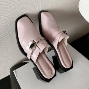 CHIKO Rickia Square Toe Block Heels Clogs/Mules Shoes