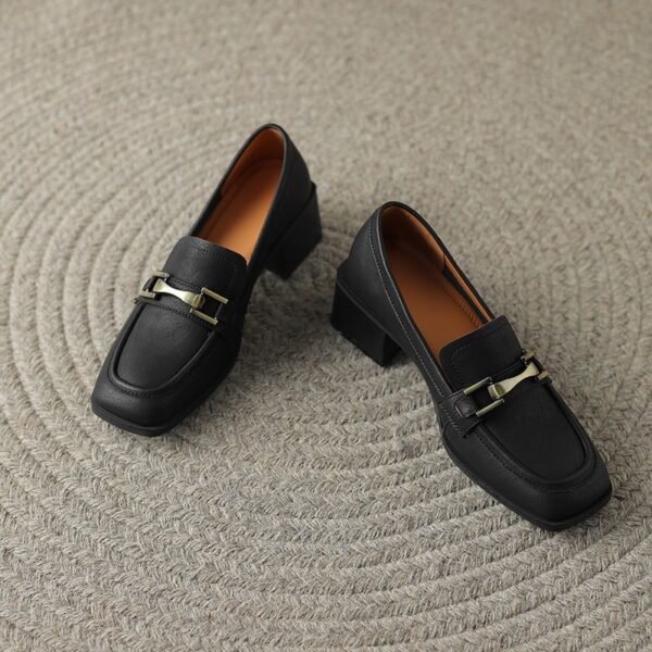 CHIKO Shanaya Square Toe Block Heels Loafers Shoes - Image 2
