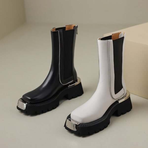 CHIKO Shantille Square Toe Block Heels Ankle Boots