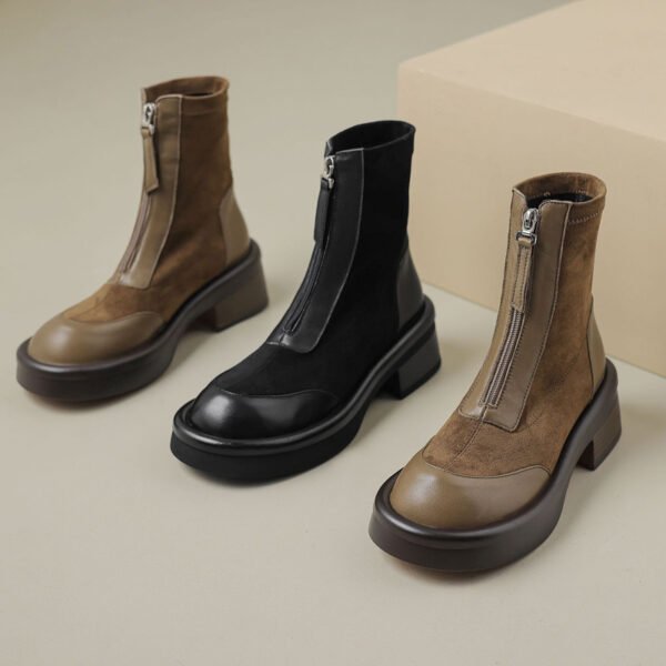 CHIKO Shantia Round Toe Block Heels Ankle Boots - Image 2