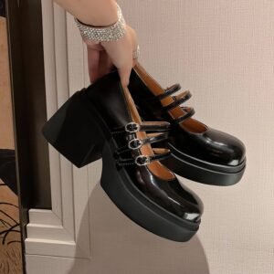 CHIKO Shanteria Round Toe Block Heels Mary Jane Shoes