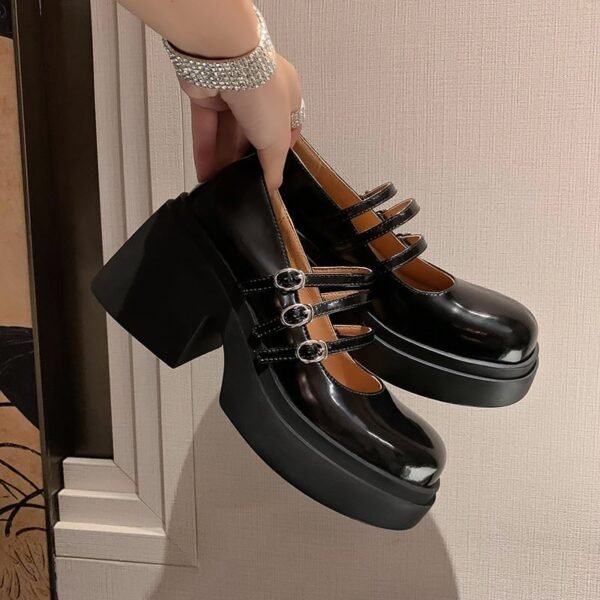CHIKO Shanteria Round Toe Block Heels Mary Jane Shoes