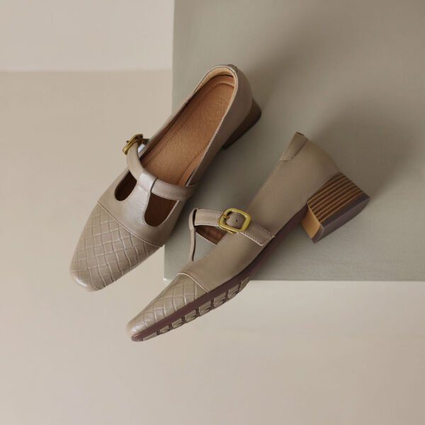 CHIKO Shantal Square Toe Block Heels T-Strap Shoes - Image 2