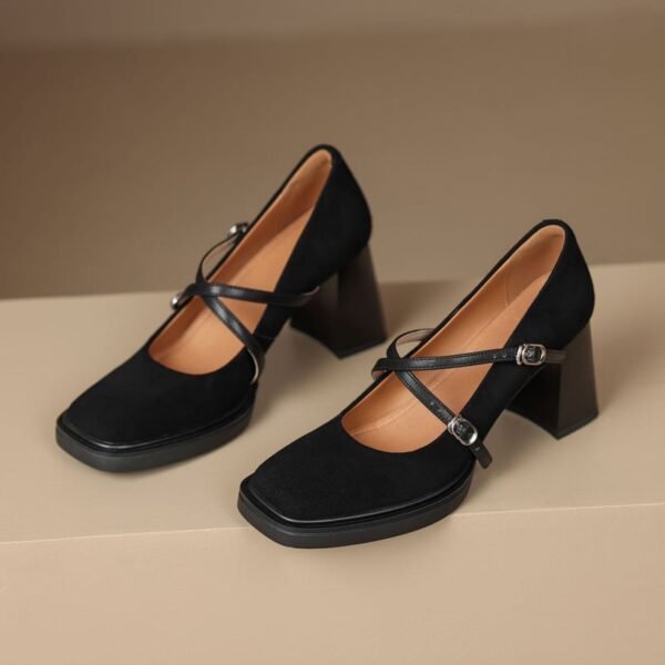 CHIKO Shanika Square Toe Block Heels Mary Jane Shoes