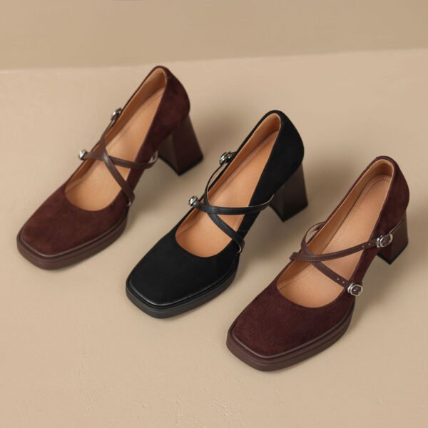 CHIKO Shanika Square Toe Block Heels Mary Jane Shoes - Image 2