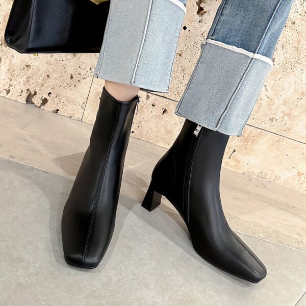 CHIKO Shawanna Square Toe Chunky Heels Ankle Boots - Image 2