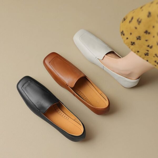 CHIKO Shatoya Square Toe Block Heels Loafer Flats
