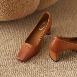 CHIKO Shakarah Square Toe Chunky Heels Pumps Shoes
