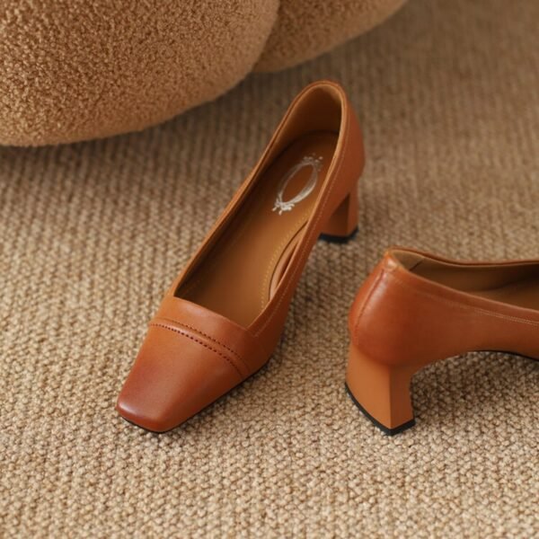 CHIKO Shakarah Square Toe Chunky Heels Pumps Shoes