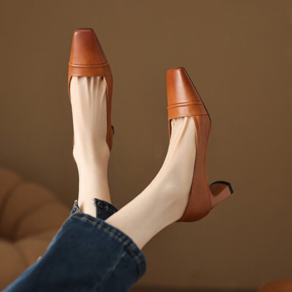 CHIKO Shakarah Square Toe Chunky Heels Pumps Shoes - Image 2