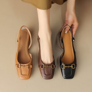 CHIKO Marquisha Square Toe Block Heels Slingback Shoes
