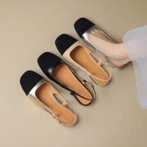 CHIKO Quiana Square Toe Block Heels Slingback Shoes