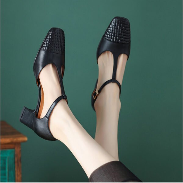 CHIKO Taleisha Square Toe Block Heels T-Strap Shoes - Image 2