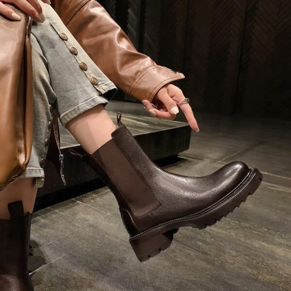 CHIKO Tiona Round Toe Block Heels Ankle Boots