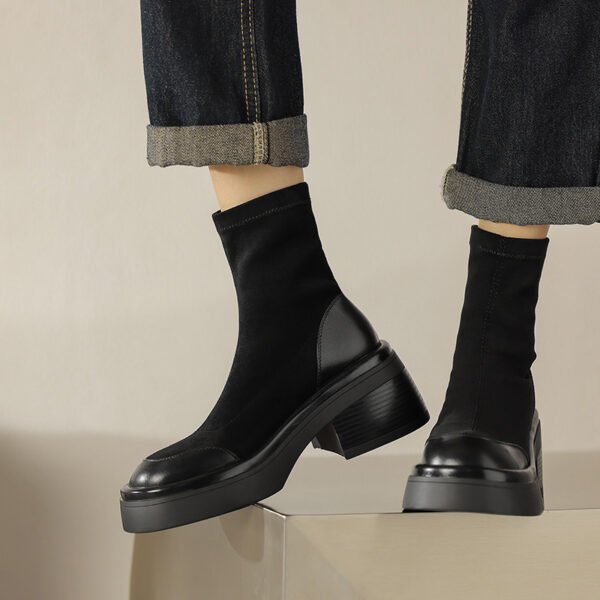 CHIKO Tocarra Round Toe Block Heels Ankle Boots - Image 2