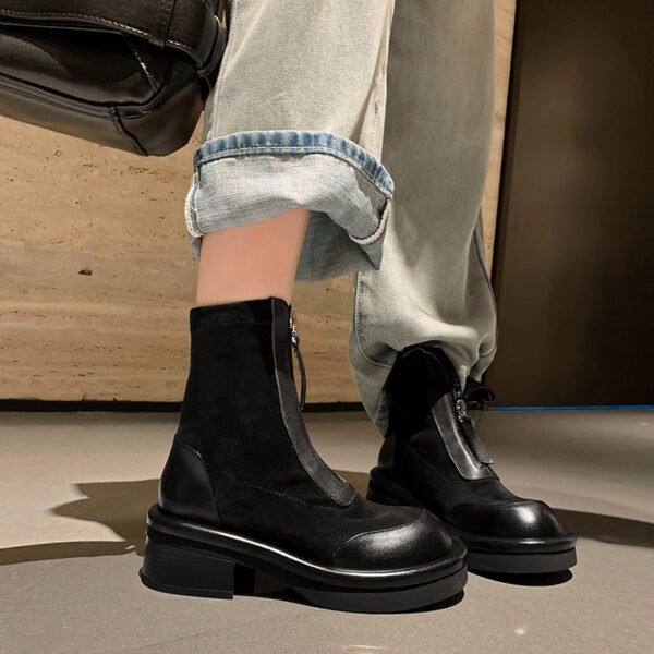 CHIKO Tesha Round Toe Block Heels Ankle Boots - Image 2