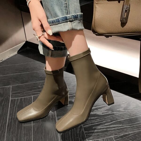 CHIKO Tinesha Square Toe Chunky Heels Ankle Boots