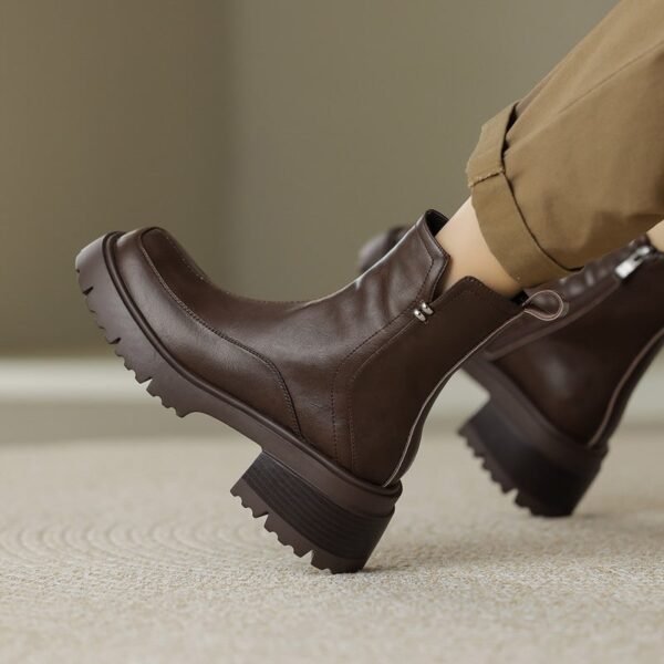 CHIKO Tranesha Round Toe Block Heels Ankle Boots