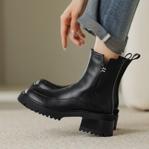 CHIKO Tranesha Round Toe Block Heels Ankle Boots - Image 2