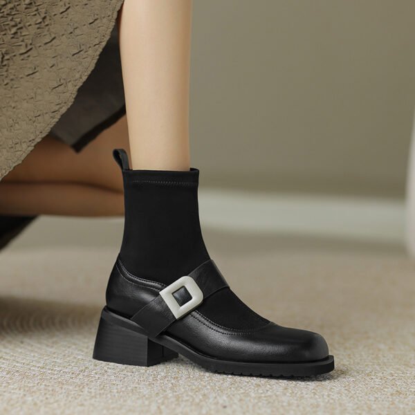 CHIKO Tashara Round Toe Block Heels Ankle Boots - Image 2