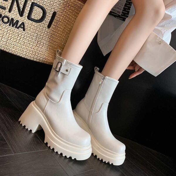 CHIKO Tameisha Round Toe Block Heels Ankle Boots