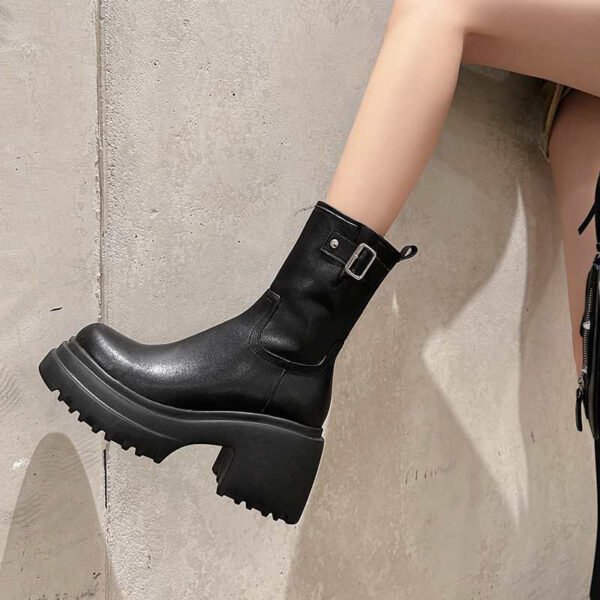CHIKO Tameisha Round Toe Block Heels Ankle Boots - Image 2