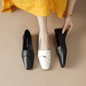 CHIKO Shenelle Square Toe Block Heels Pumps Shoes