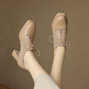 CHIKO Sugar Square Toe Block Heels Oxfords Shoes