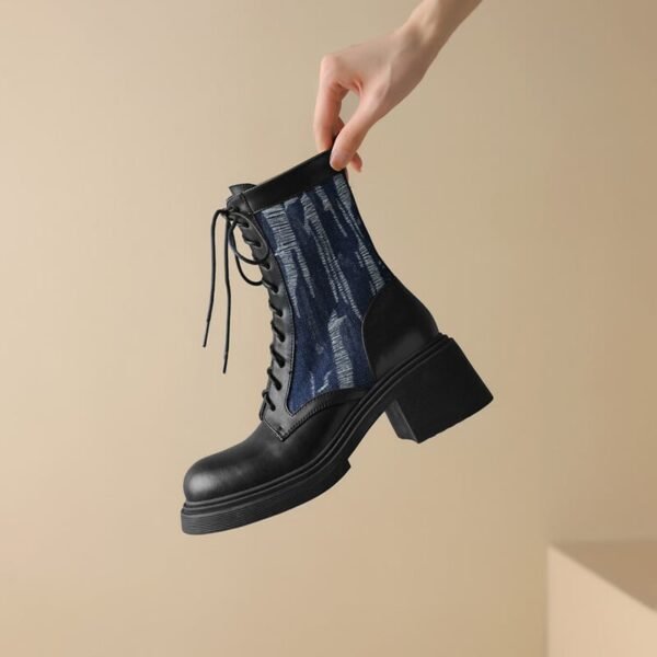 CHIKO Tameshia Round Toe Block Heels Ankle Boots