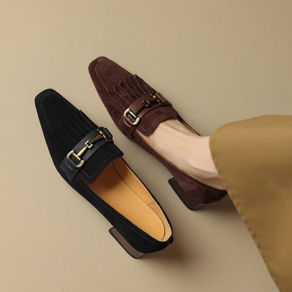 CHIKO Tamila Square Toe Block Heels Loafers Shoes
