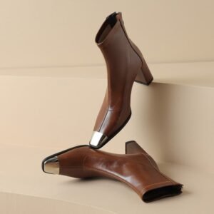 CHIKO Takila Square Toe Chunky Heels Ankle Boots
