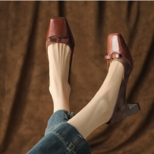 CHIKO Tashauna Square Toe Chunky Heels Pumps Shoes